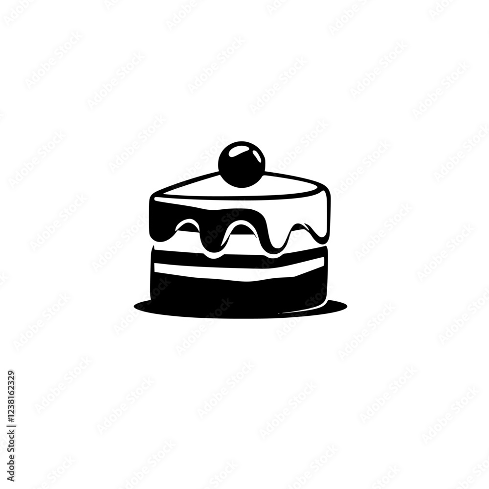 A delectable slice of layered cake, adorned with a luscious berry and creamy icing. Perfect for birthdays or any special occasion! A delectable slice of layered cake, adorned with a luscious berry and creamy icing. Perfect for birthdays or any special occasion!