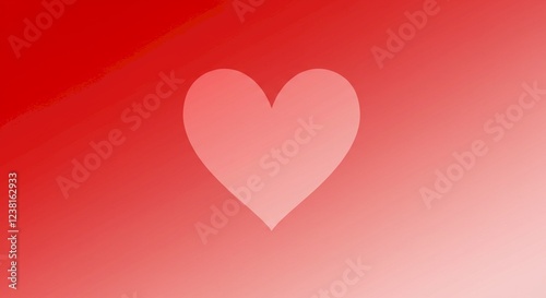 Romantic Red Gradient Background with a Soft White Heart Shape Valentine s Day Love Concept