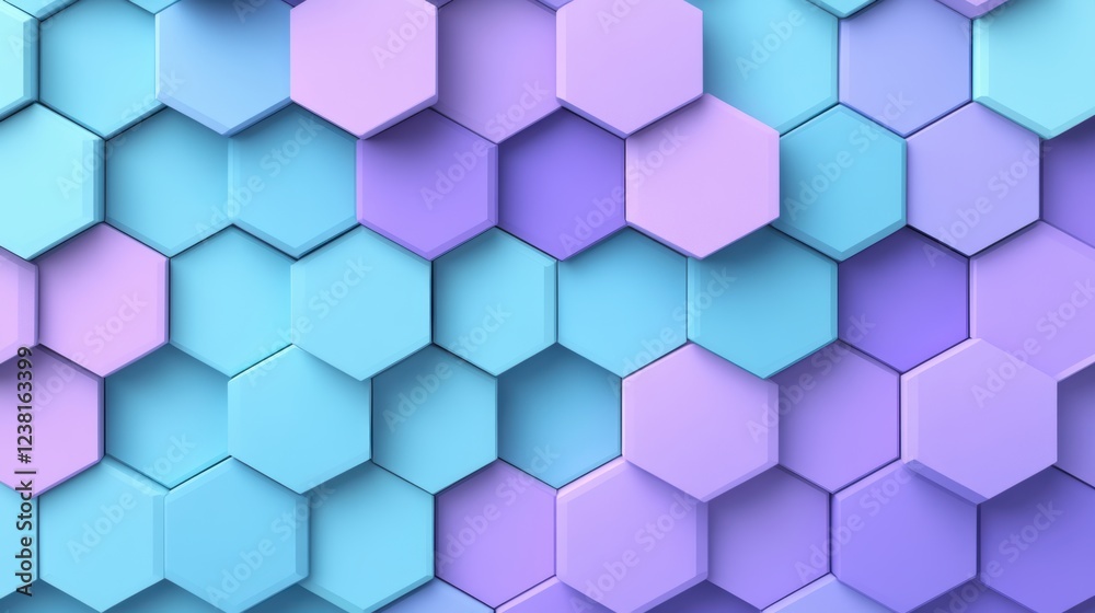 A vibrant pattern of hexagonal tiles in shades of blue and purple, perfect for backgrounds in digital designs, presentations, or as a textile print, This abstract image conveys a sense of modernity, A vibrant pattern of hexagonal tiles in shades of blue and purple, perfect for backgrounds in digital designs, presentations, or as a textile print, This abstract image conveys a sense of modernity,