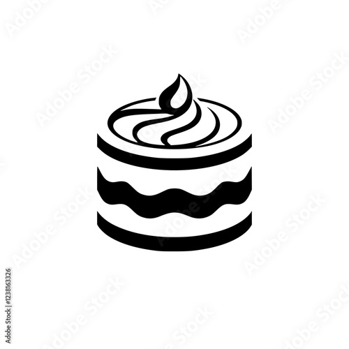 Cake Icon: A Delicious and Sweet Bakery Treat. Perfect for Dessert Lovers and Foodies. This simple yet elegant design is ideal for food blogs, restaurants, or bakeries.