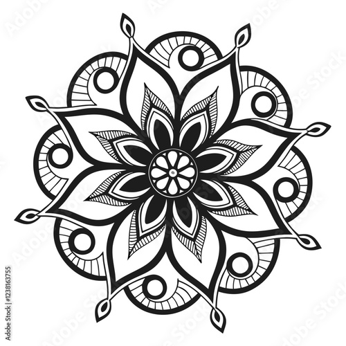 Black colour  mandala design