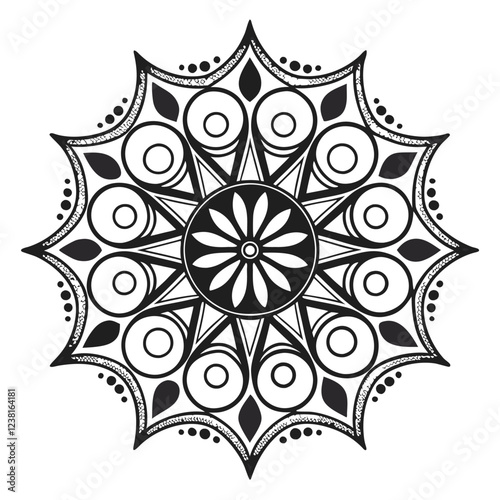 Black colour mandala design