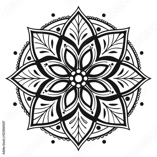 Black colour mandala design