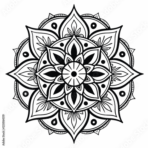 Black colour mandala design