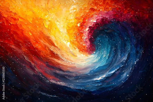 Colorful Abstract Background with a Space Vortex. Generative AI