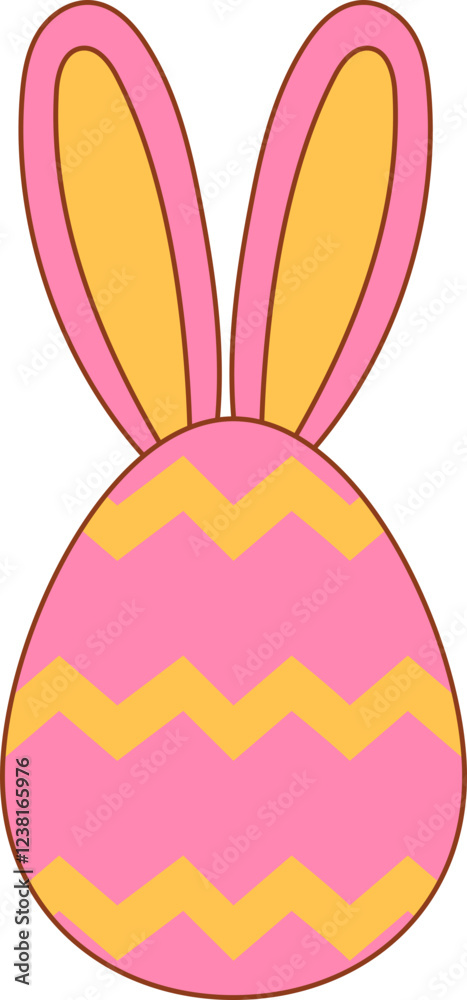 Fototapeta premium colorful easter egg with bunny ears illustration