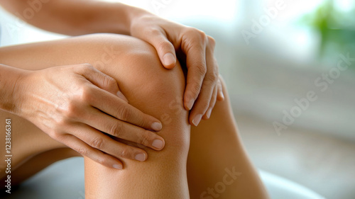 Wallpaper Mural Therapist adjusting patient's knee clinical setting medical procedure indoor close-up rehabilitation Torontodigital.ca