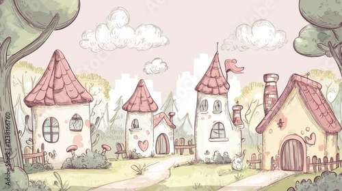 Whimsical Fairy Tale Village with Charming Cottage Designs