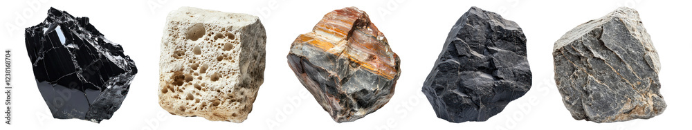 PNG Diverse mineral rock collection, isolated element set, transparent background PNG Diverse mineral rock collection, isolated element set, transparent background