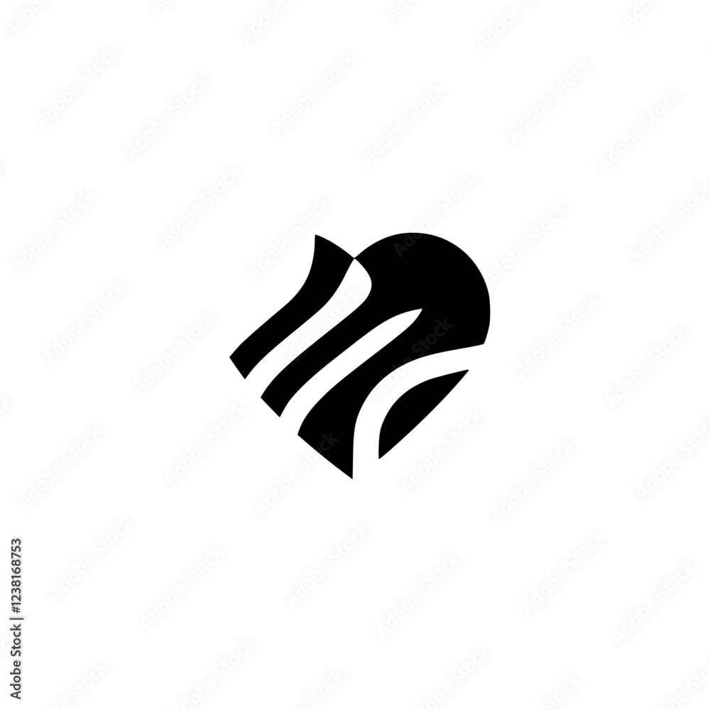 Abstract Heart Logo: Minimalist Black and White Vector Icon Design. Perfect for branding, love, and Valentine's Day themes. Abstract Heart Logo: Minimalist Black and White Vector Icon Design. Perfect for branding, love, and Valentine's Day themes.