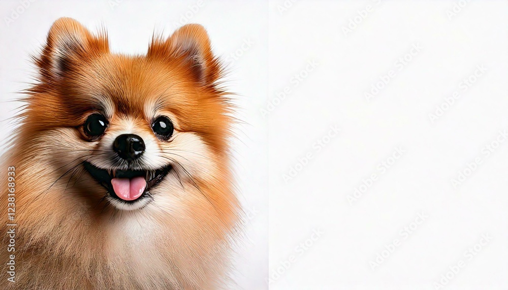 cachorro de pomerania sobre fondo blanco. cachorro de pomerania sobre fondo blanco.