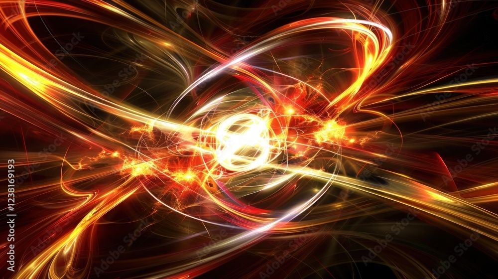 Obraz premium Fiery Abstract Energy Vortex: A Digital Masterpiece