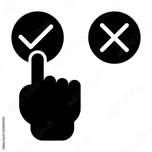 Vote Yes Glyph Icon Design