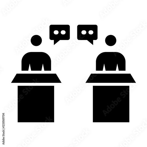 Debate Glyph Icon Design