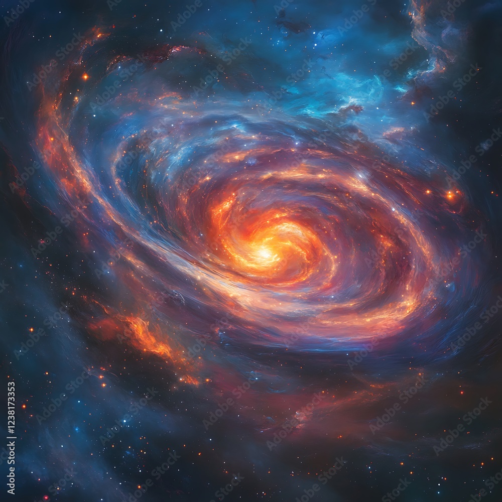 Obraz premium powerful stellar eruption deep space energy waves image