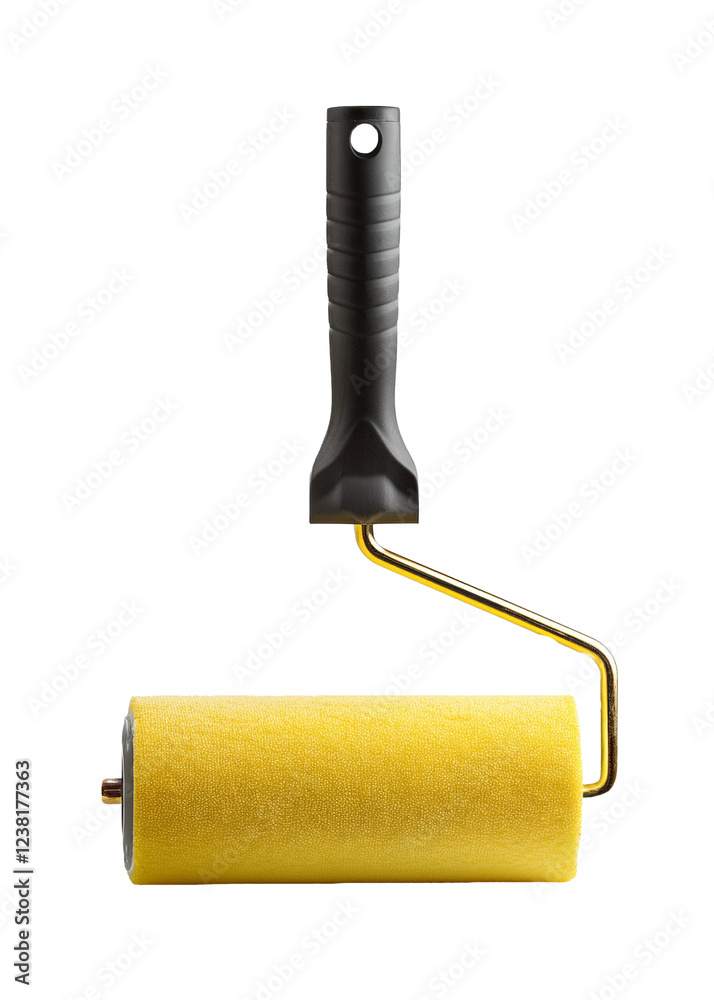 Fototapeta premium High-Quality Paint Roller with Yellow Foam Cover – Smooth Finish for Walls and Ceilings