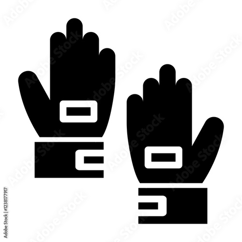 Goalie Gloves Glyph Icon Design