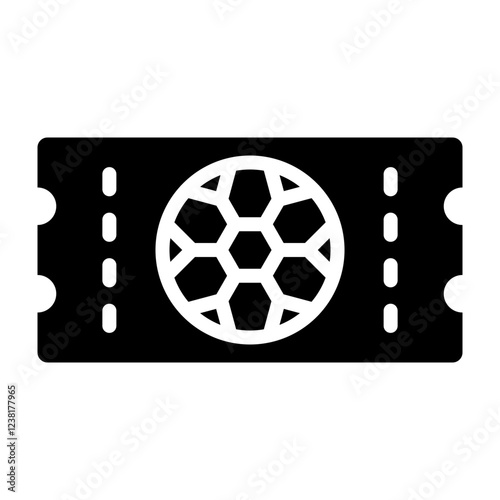 Football Ticket Glyph Icon Design