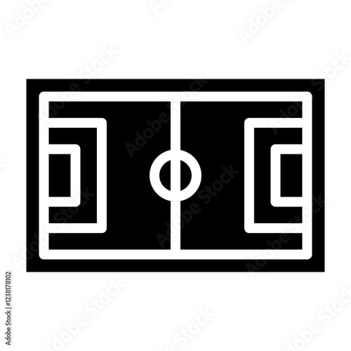 Football Field Glyph Icon Design