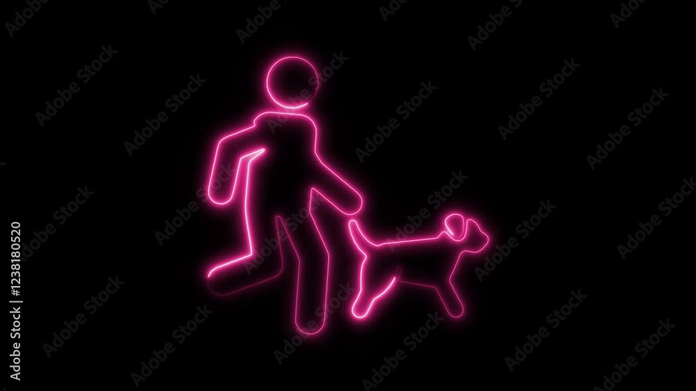 Glowing Neon Running Icon, Symbol of Exercise and Motion, HD Video Motion Graphic Animation on Black Background Glowing Neon Running Icon, Symbol of Exercise and Motion, HD Video Motion Graphic Animation on Black Background