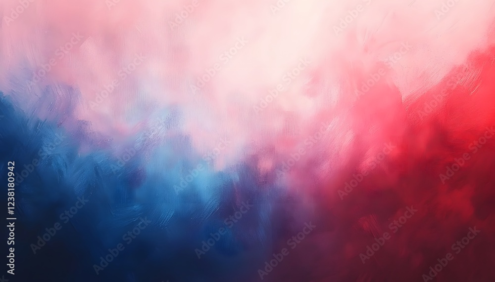 Fototapeta premium Abstract Blue Red Pink Painted Landscape