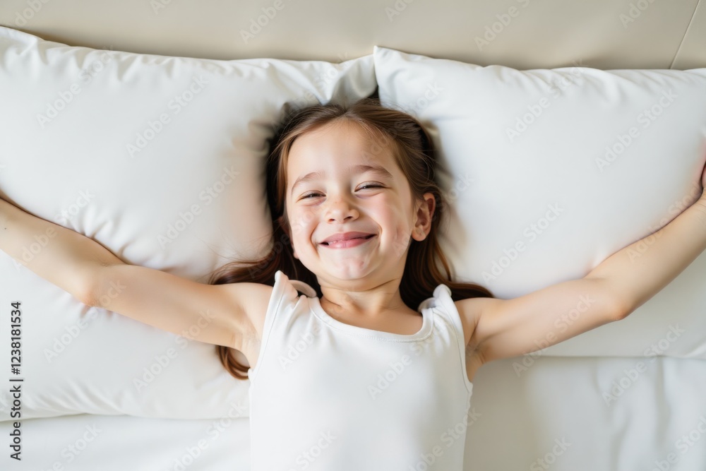 Top view of a woman sleeping comfortably in bed. Relaxing, peaceful, rest, sleep, wellness concept. Top view of a woman sleeping comfortably in bed. Relaxing, peaceful, rest, sleep, wellness concept.