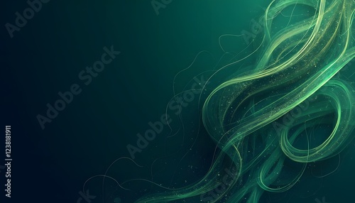 Abstract Green Energy Swirls Background Image