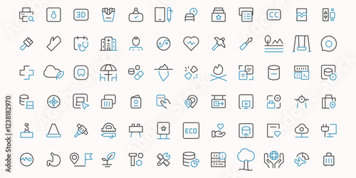 Growth line vector icon set Pixel perfect Editable stroke