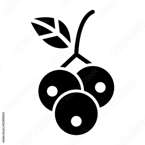 Blueberries Glyph Icon Design
