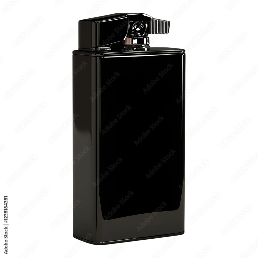 Sleek rectangular black bottle with unique pump top dispenser sophisticated fragrance isolated on png transparent background Sleek rectangular black bottle with unique pump top dispenser sophisticated fragrance isolated on png transparent background