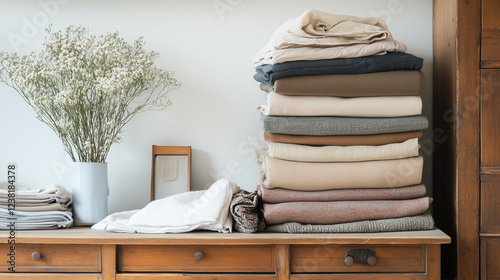 Stack of Linen Fabrics: A n...