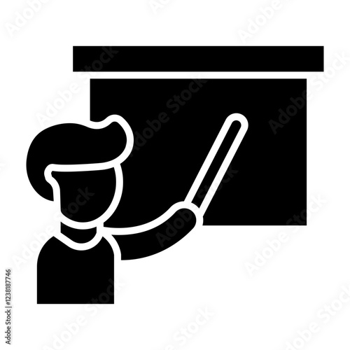 Teacher Glyph Icon Design