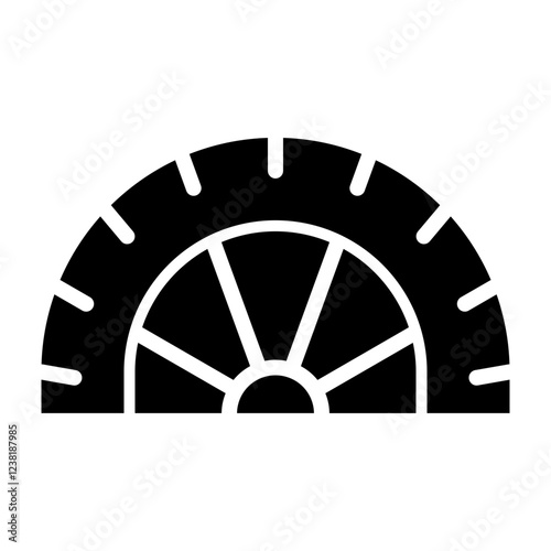 Protractor Glyph Icon Design