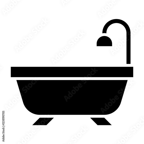 Bathtub Glyph Icon Design