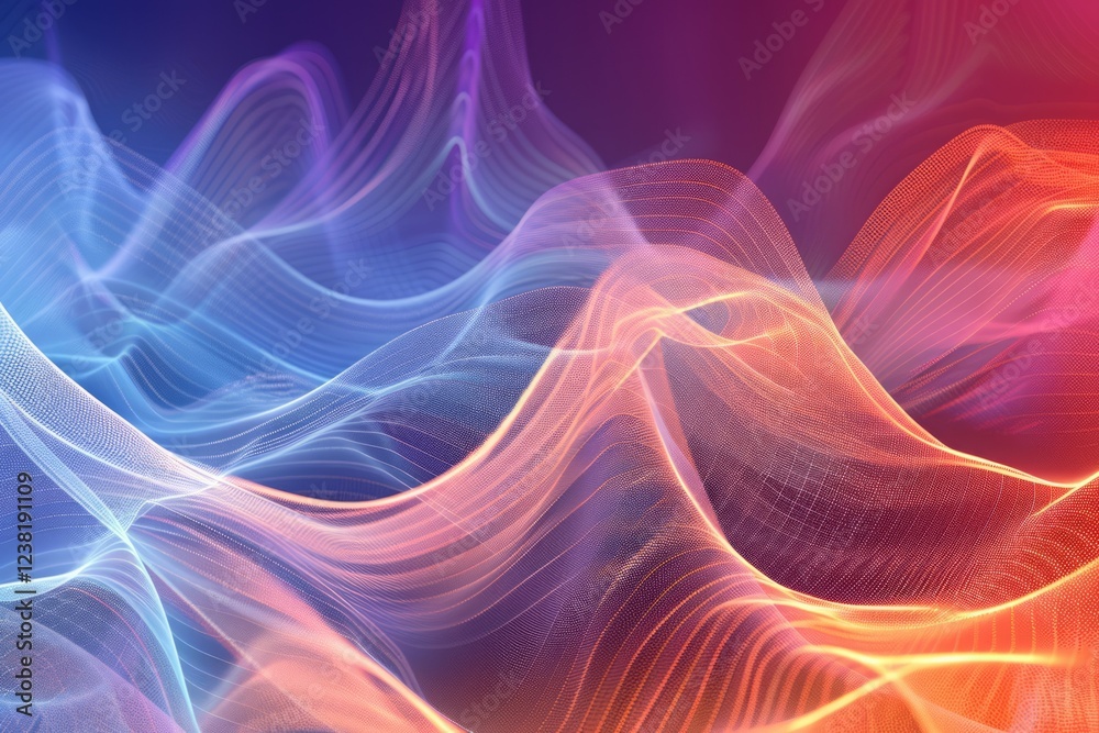 Vibrant abstract digital waves with dynamic flow. Neural network AI generated Vibrant abstract digital waves with dynamic flow. Neural network AI generated