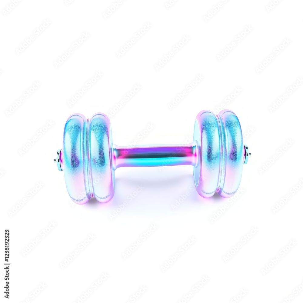 Obraz premium Colorful dumbbell on white background