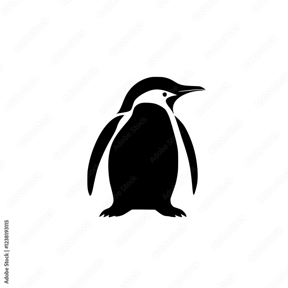 Obraz premium Majestic Penguin: A Stunning Black and White Vector Illustration of a Penguin