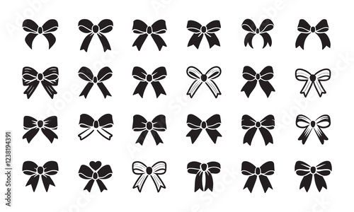 Illustration set of bow tie, Bows set isolated on background, Vector illustration Eps, Epş fıle, bow tie eps