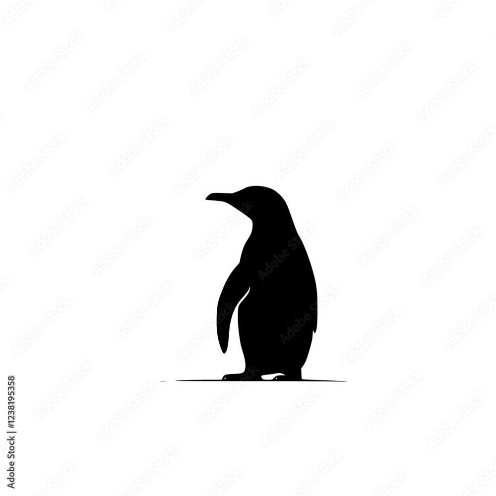 Obraz premium Majestic Penguin Silhouette: A Minimalist Masterpiece of Antarctic Wildlife