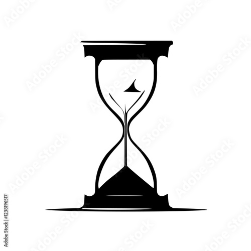Monochrome Hourglass: A Minimalist Time Concept.  Elegant, simple design symbolizing time, life, and the passage of moments.  A timeless, classic image.