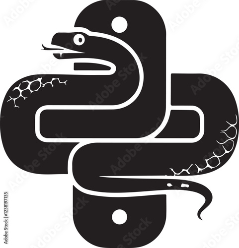 Isolated black python icon Vector, black python Silhouette,black python icon set, black python for logo,color black python Vector illustration, Vector Graphic, EPS 10 , clip art work