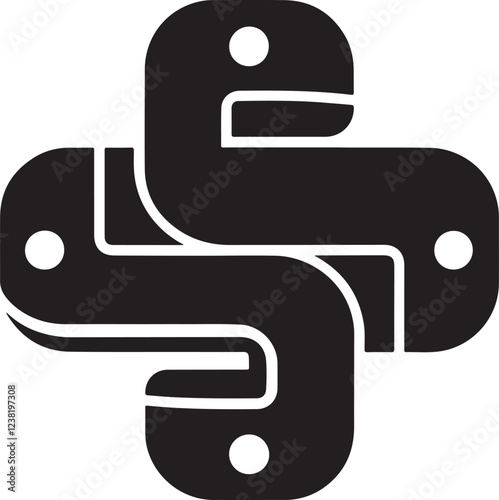 Isolated black python icon Vector, black python Silhouette,black python icon set, black python for logo,color black python Vector illustration, Vector Graphic, EPS 10 , clip art work