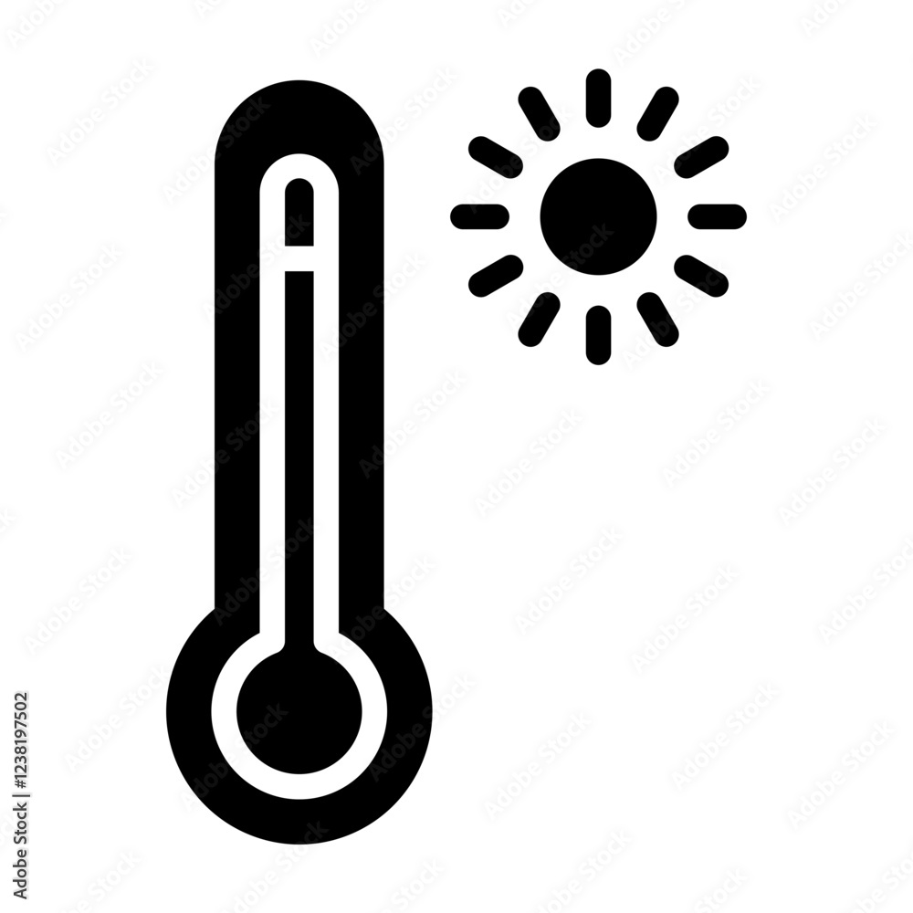 Hot Temperature Glyph Icon Design Hot Temperature Glyph Icon Design
