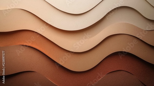 Wallpaper Mural Abstract Waves of Paper Layers in Earthy Tones and Textures Torontodigital.ca