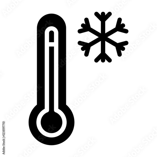 Cold Temperature Glyph Icon Design