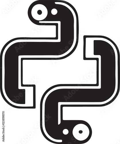 Isolated black python icon Vector, black python Silhouette,black python icon set, black python for logo,color black python Vector illustration, Vector Graphic, EPS 10 , clip art work