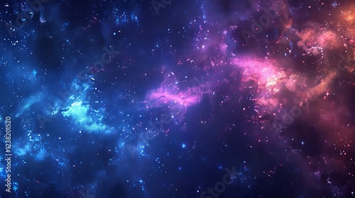 Obraz na płótnie Captivating cosmic panorama showcasing a dazzling array of stars in the vast night sky, highlighting a stunning galaxy in the depths of outer space w salonie