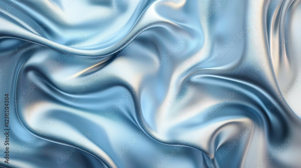 Obraz premium Elegant Smooth Blue Satin Fabric Texture with Gentle Waves and Folds