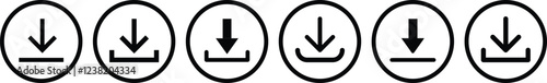 Download icon set. Download button Collection. save file icon, import data storage icon button.  Vector illustration