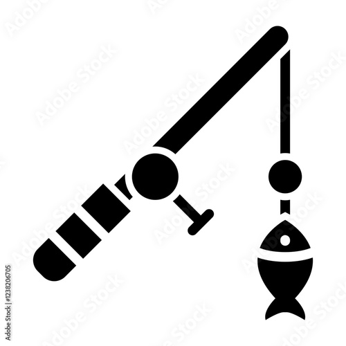Fishing Glyph Icon Design